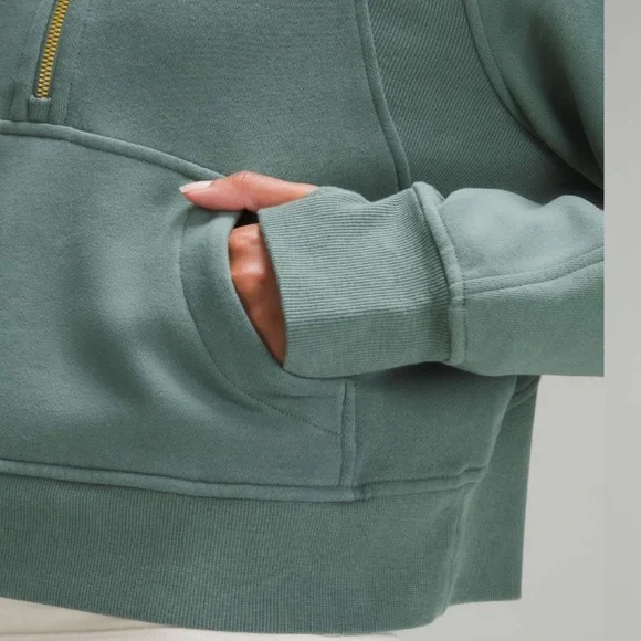 lululemon athletica Sage Green Half-Zip Funnel Sweatshirt - Picture 7 of 14
